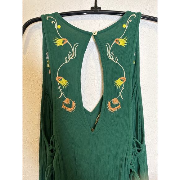 Free People Intimately Embroidered Mini Sleevless Crepe Tunic Dress EUC Sz M - Picture 7 of 16